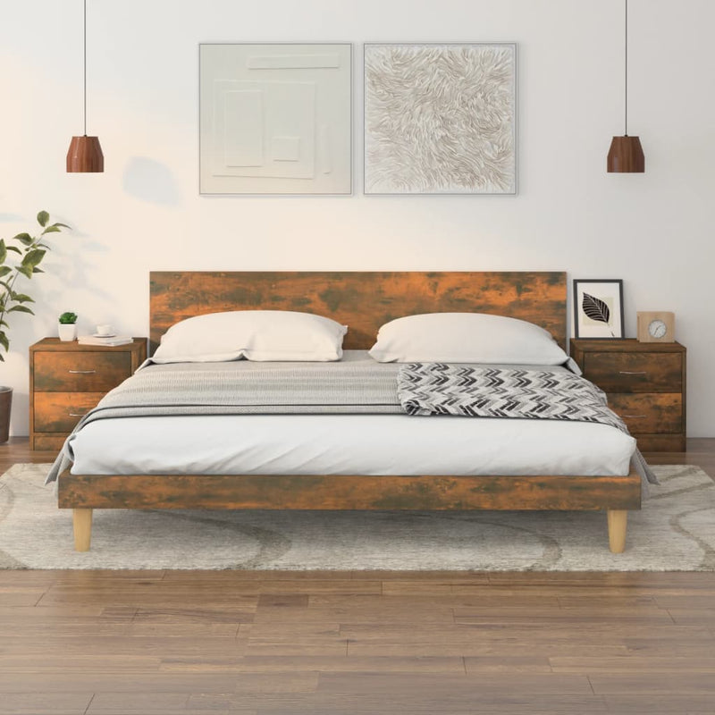 Nachtkastjes 2 st 40x30x40 cm bewerkt hout gerookt eikenkleurig MeubelReus