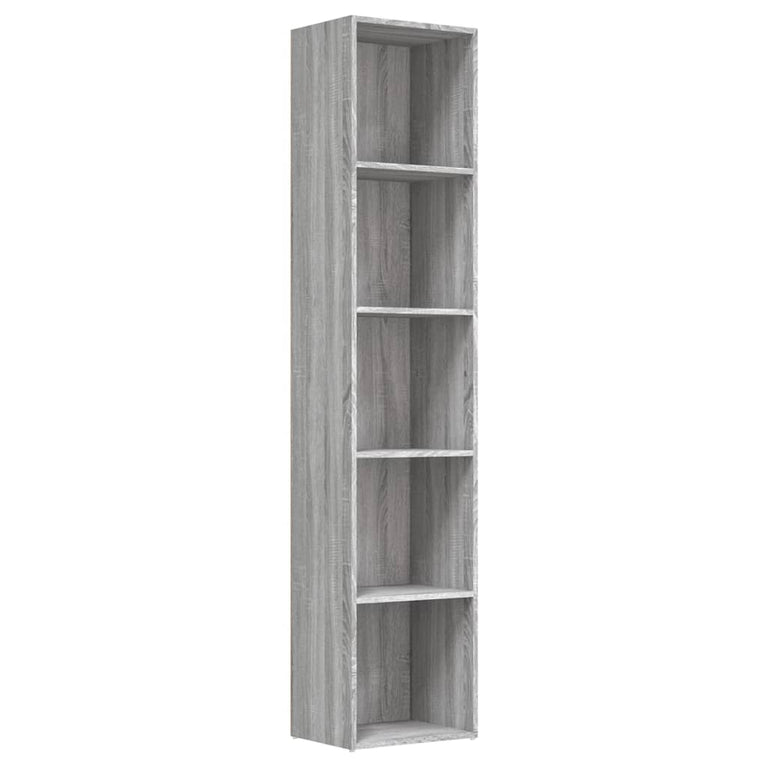 Boekenkast 40x30x189 cm bewerkt hout grijs sonoma eikenkleurig MeubelReus