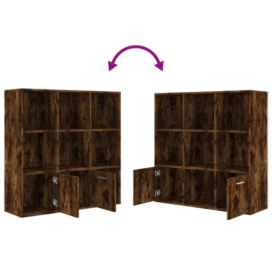 Boekenkast 98x30x98 cm gerookt eikenkleurig MeubelReus