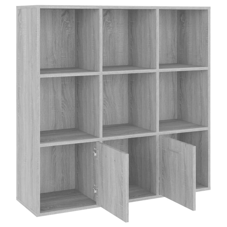 Boekenkast 98x30x98 cm grijs sonoma eikenkleurig
