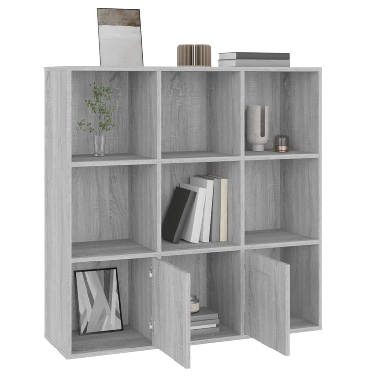Boekenkast 98x30x98 cm grijs sonoma eikenkleurig