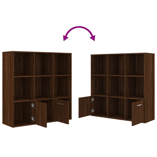 Boekenkast 98x30x98 cm bruineikenkleurig MeubelReus