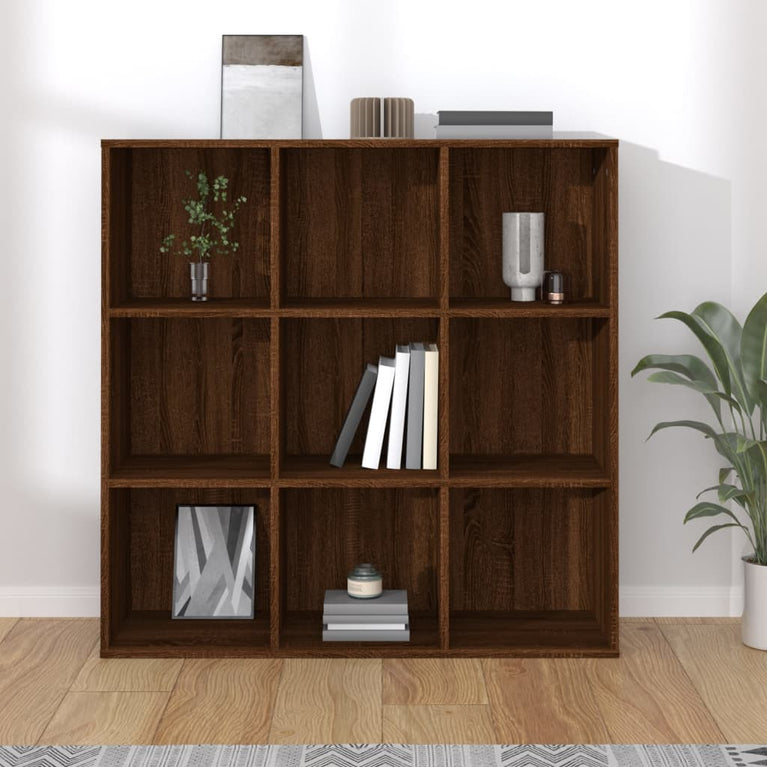 Boekenkast 98x30x98 cm bruineikenkleurig MeubelReus
