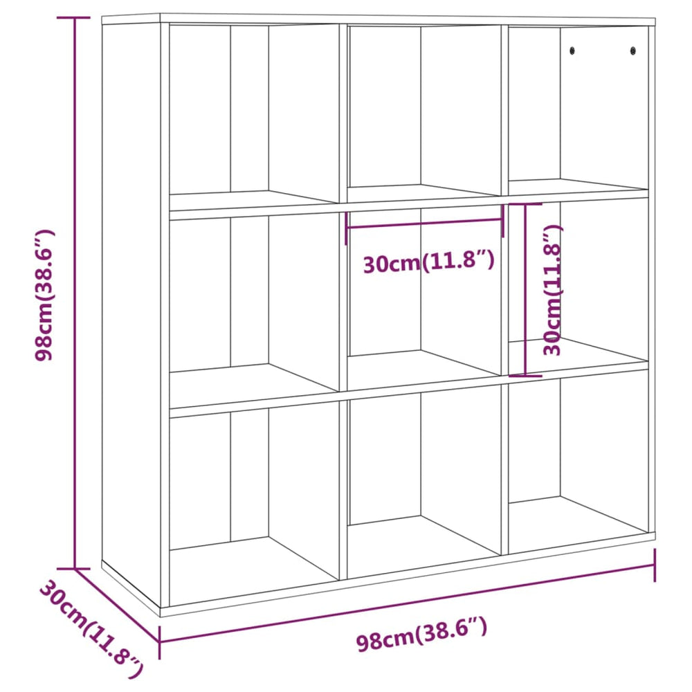 Boekenkast 98x30x98 cm bruineikenkleurig MeubelReus