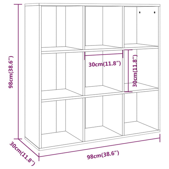 Boekenkast 98x30x98 cm bruineikenkleurig MeubelReus