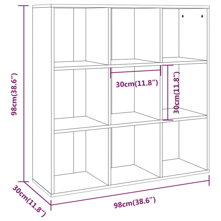 Boekenkast 98x30x98 cm bruineikenkleurig MeubelReus