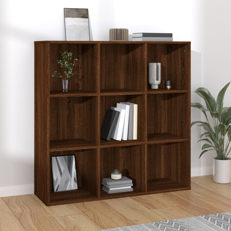 Boekenkast 98x30x98 cm bruineikenkleurig MeubelReus