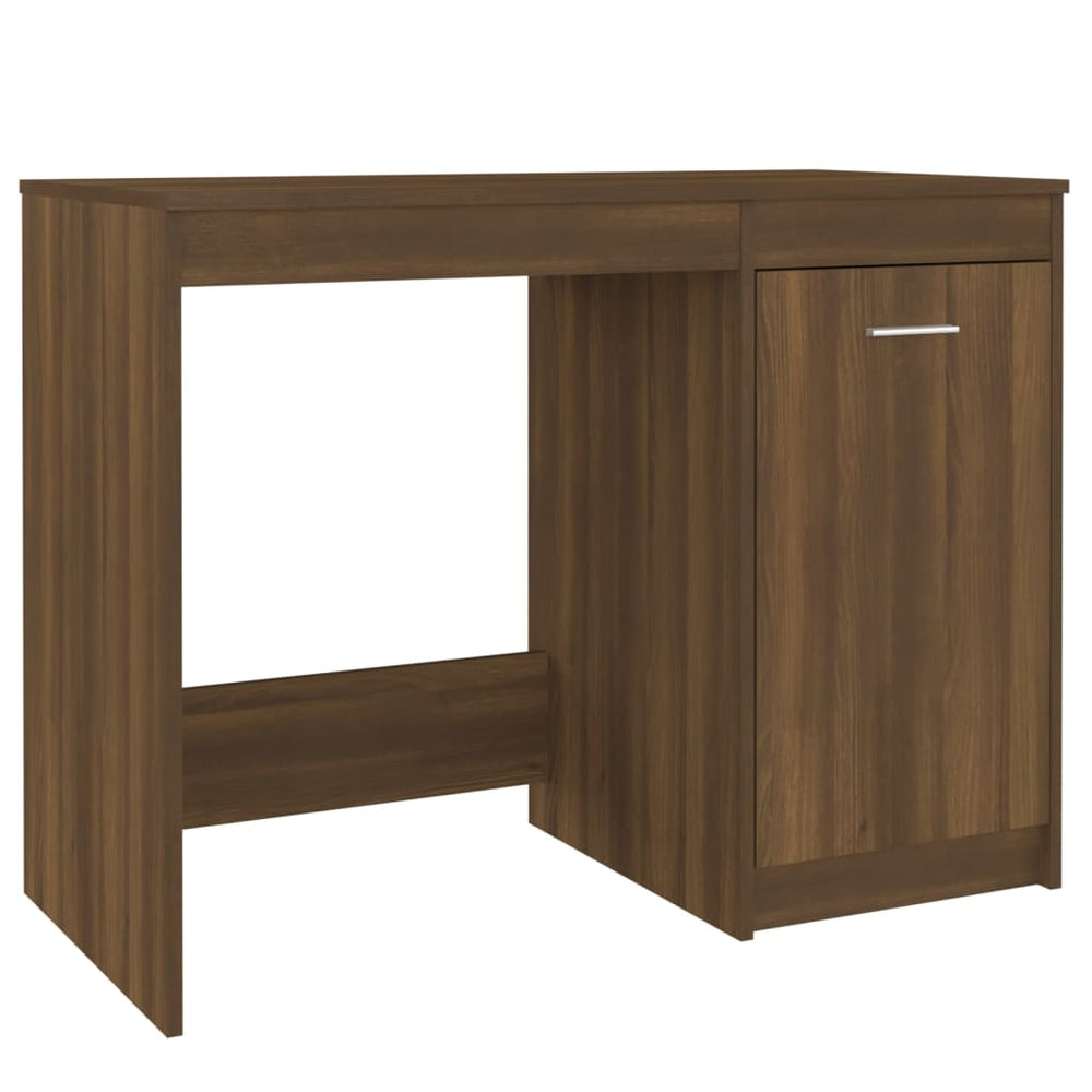 Bureau 100x50x76 cm bewerkt hout bruin eikenkleur MeubelReus