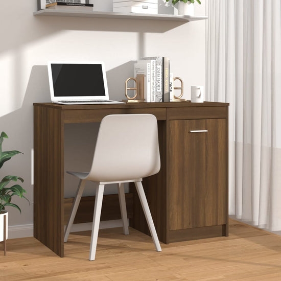 Bureau 100x50x76 cm bewerkt hout bruin eikenkleur MeubelReus