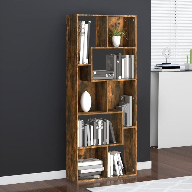 Boekenkast 67x24x161 cm bewerkt hout gerookt eikenkleurig MeubelReus