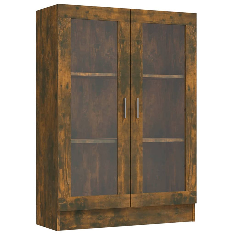 Vitrinekast 82,5x30,5x115 cm bewerkt hout gerookt eikenkleurig MeubelReus