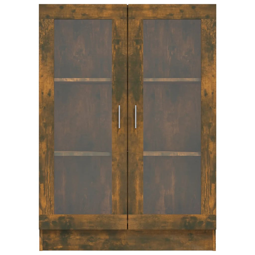 Vitrinekast 82,5x30,5x115 cm bewerkt hout gerookt eikenkleurig MeubelReus