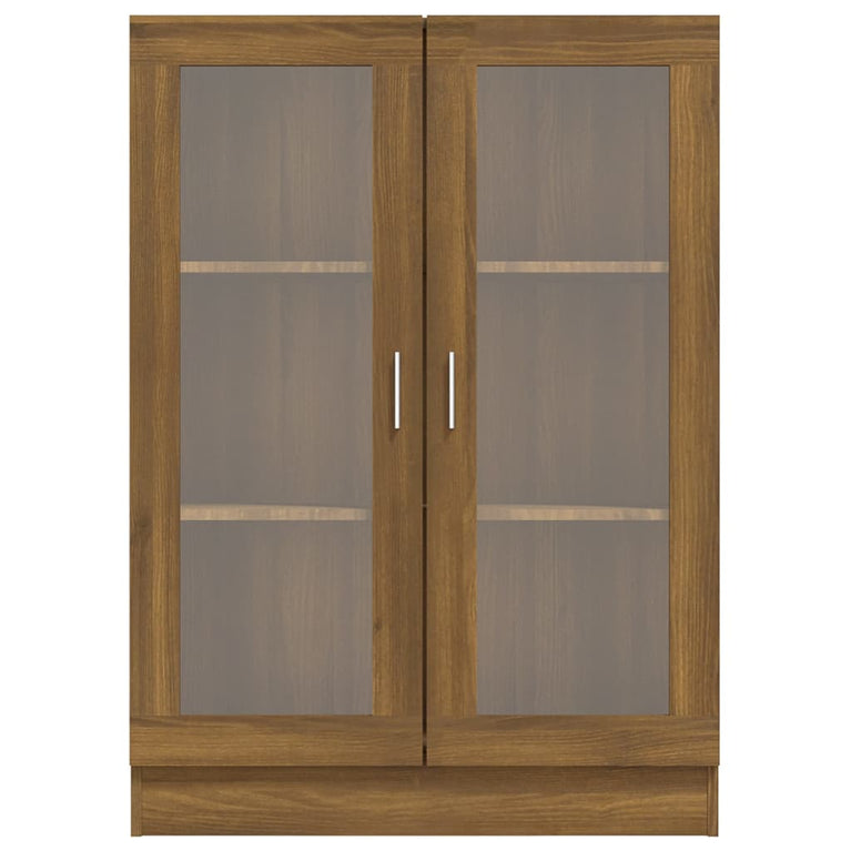 Vitrinekast 82,5x30,5x115 cm bewerkt hout bruineikenkleurig