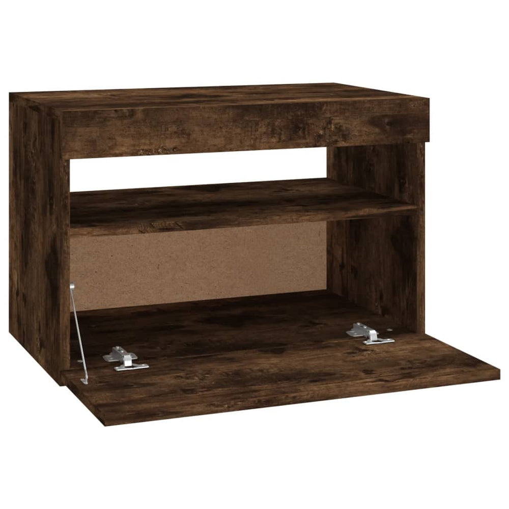 Tv-meubel met LED-verlichting 60x35x40 cm gerookt eikenkleurig MeubelReus