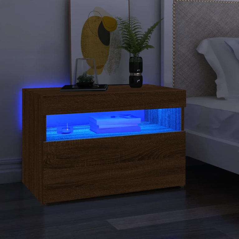 Tv-meubel met LED-verlichting 60x35x40 cm bruineikenkleurig MeubelReus