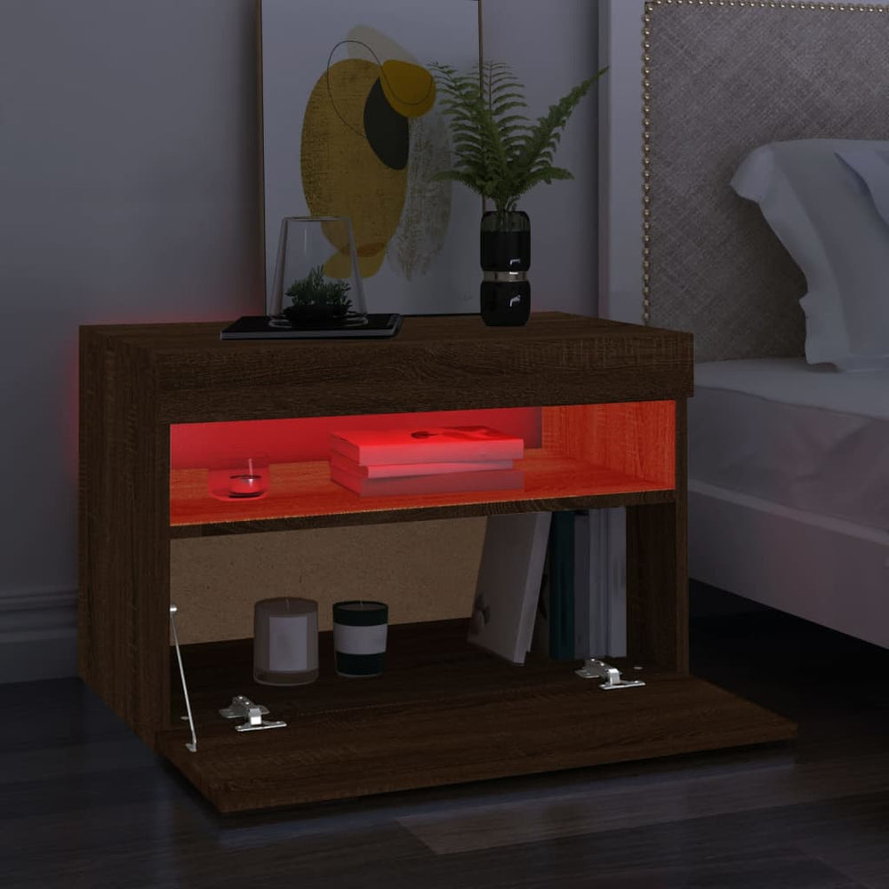 Tv-meubel met LED-verlichting 60x35x40 cm bruineikenkleurig MeubelReus