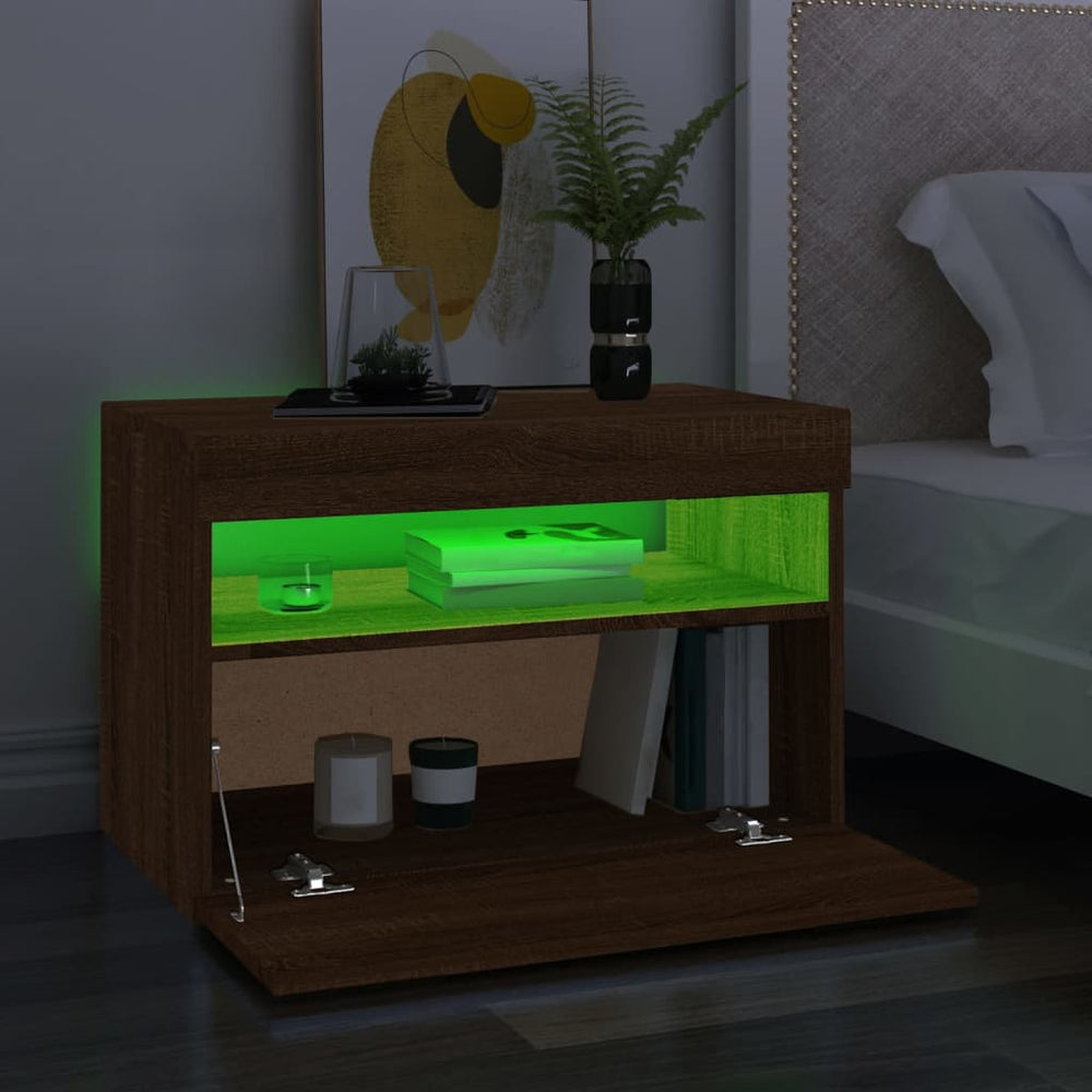 Tv-meubel met LED-verlichting 60x35x40 cm bruineikenkleurig MeubelReus