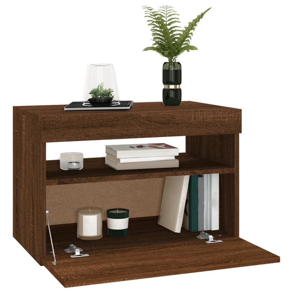 Tv-meubel met LED-verlichting 60x35x40 cm bruineikenkleurig MeubelReus