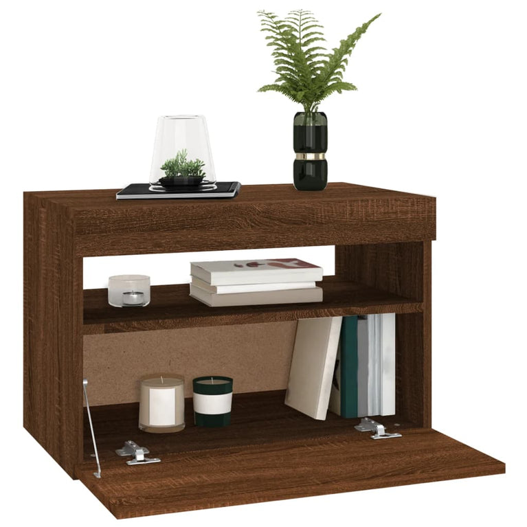 Tv-meubel met LED-verlichting 60x35x40 cm bruineikenkleurig MeubelReus