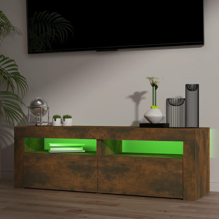Tv-meubel met LED-verlichting 120x35x40 cm sonoma eikenkleurig MeubelReus