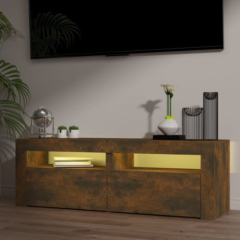 Tv-meubel met LED-verlichting 120x35x40 cm sonoma eikenkleurig MeubelReus