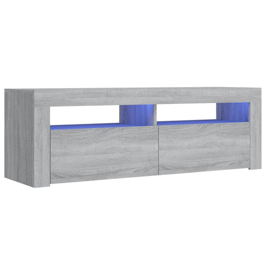 Tv-meubel met LED-verlichting 120x35x40 cm grijs sonoma eiken MeubelReus