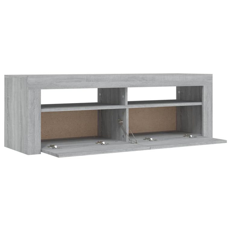 Tv-meubel met LED-verlichting 120x35x40 cm grijs sonoma eiken MeubelReus