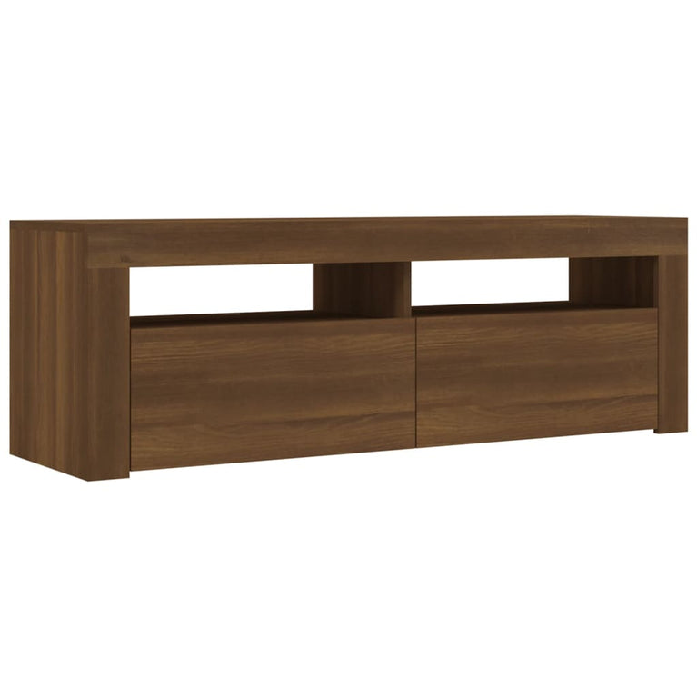 Tv-meubel met LED-verlichting 120x35x40 cm bruineikenkleurig MeubelReus