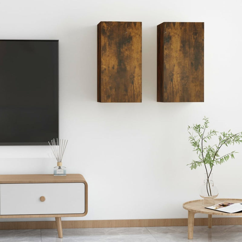 Tv-meubelen 2 st 30,5x30x60 cm bewerkt hout gerookt eikenkleur MeubelReus