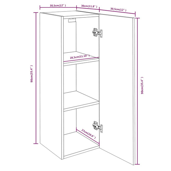 Tv-meubel 30,5x30x90 cm bewerkt hout bruineikenkleurig MeubelReus