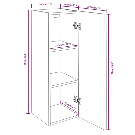 Tv-meubelen 2 st 30,5x30x90 cm bewerkt hout bruineikenkleurig MeubelReus