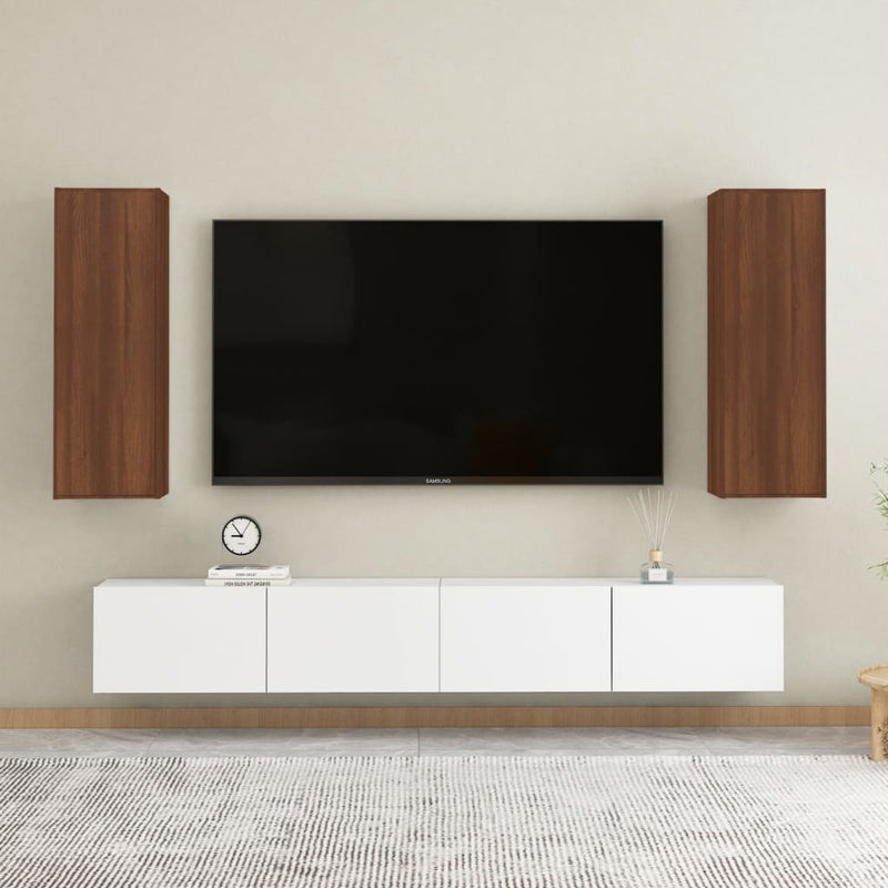 Tv-meubelen 2 st 30,5x30x90 cm bewerkt hout bruineikenkleurig MeubelReus