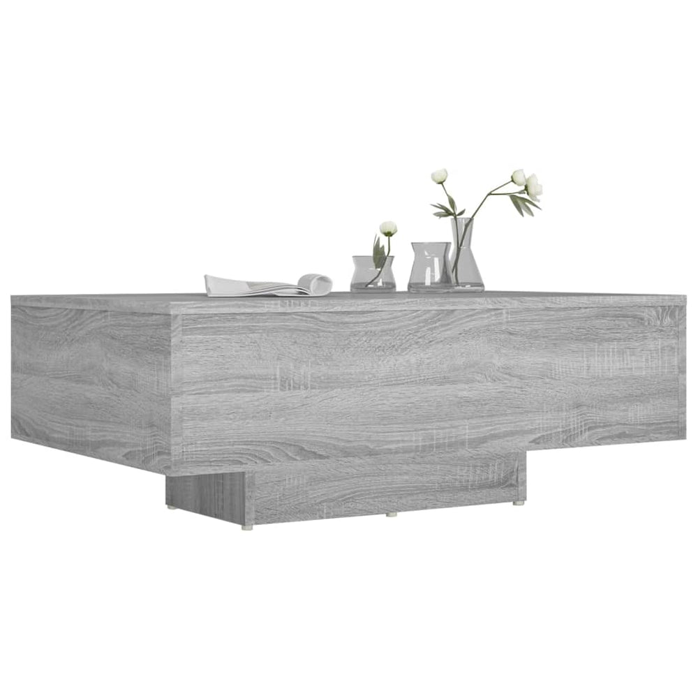 Salontafel 85x55x31 cm bewerkt hout grijs sonoma eikenkleurig MeubelReus