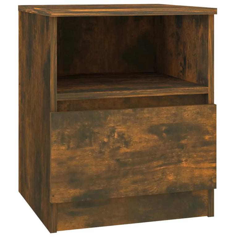 Nachtkastjes 2 st 40x40x50 cm bewerkt hout gerookt eikenkleurig MeubelReus