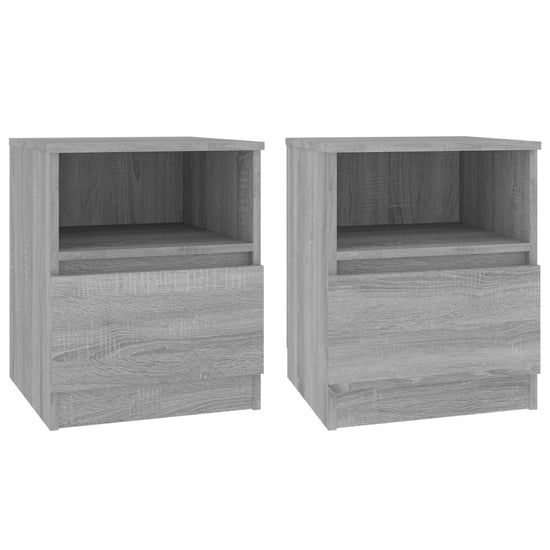 Nachtkastjes 2 st 40x40x50 cm bewerkt hout grijs sonoma eiken MeubelReus