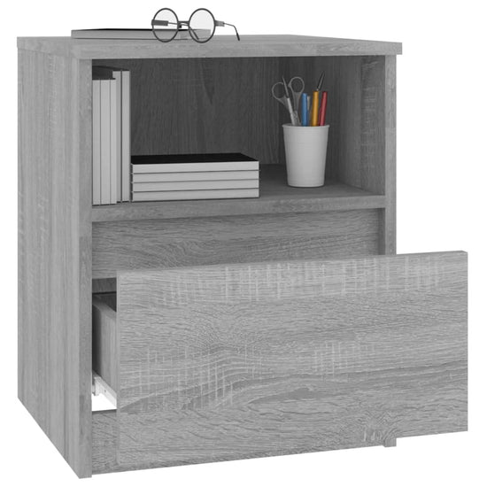 Nachtkastjes 2 st 40x40x50 cm bewerkt hout grijs sonoma eiken MeubelReus