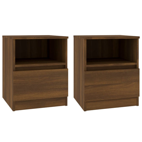 Nachtkastjes 2 st 40x40x50 cm bewerkt hout bruin eikenkleur MeubelReus