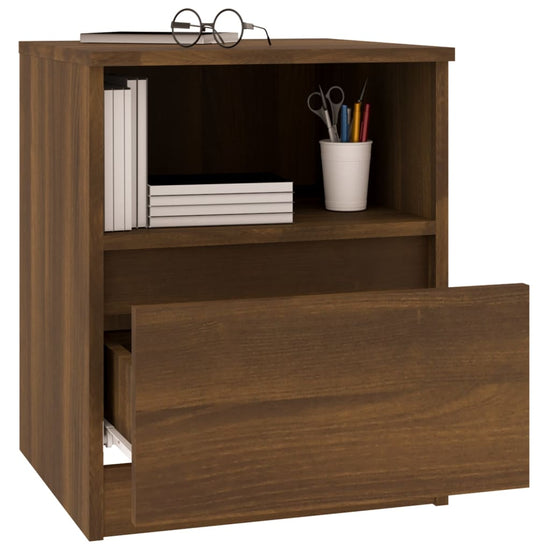 Nachtkastjes 2 st 40x40x50 cm bewerkt hout bruin eikenkleur MeubelReus
