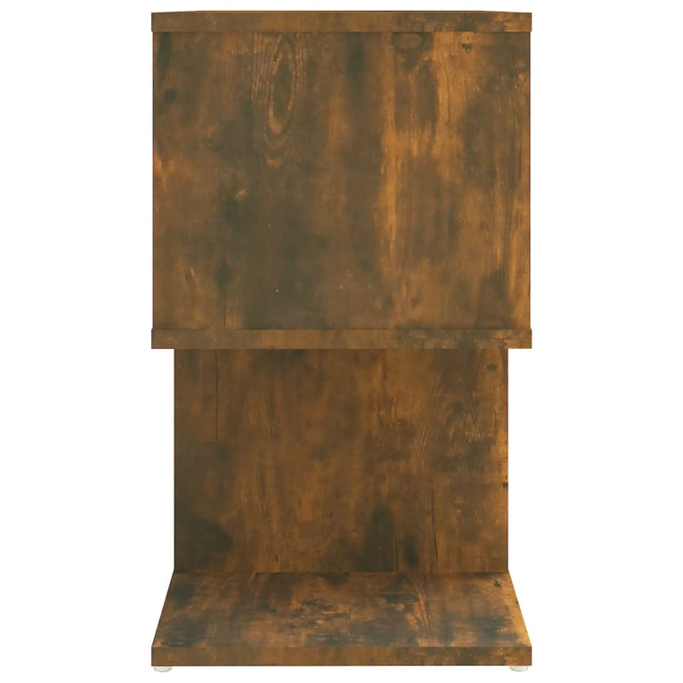 Nachtkastje 50x30x51,5 cm bewerkt hout gerookt eikenkleurig