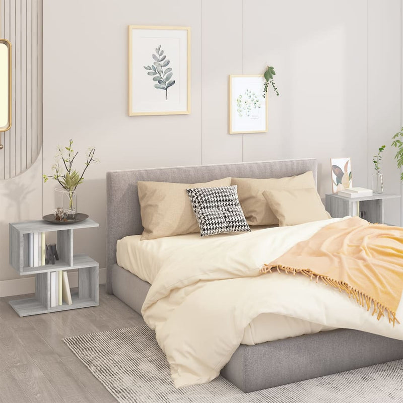 Nachtkastjes 2 st 50x30x51,5 cm bewerkt hout grijs sonoma eiken MeubelReus