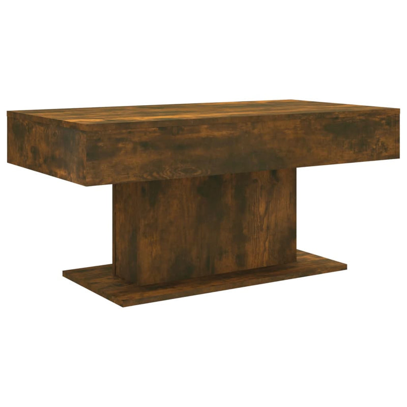 Salontafel 96x50x45 cm bewerkt hout gerookt eikenkleurig