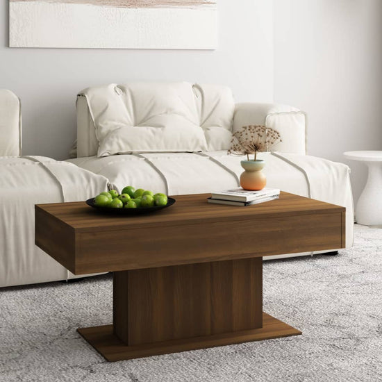 Salontafel 96x50x45 cm bewerkt hout bruineikenkleurig MeubelReus