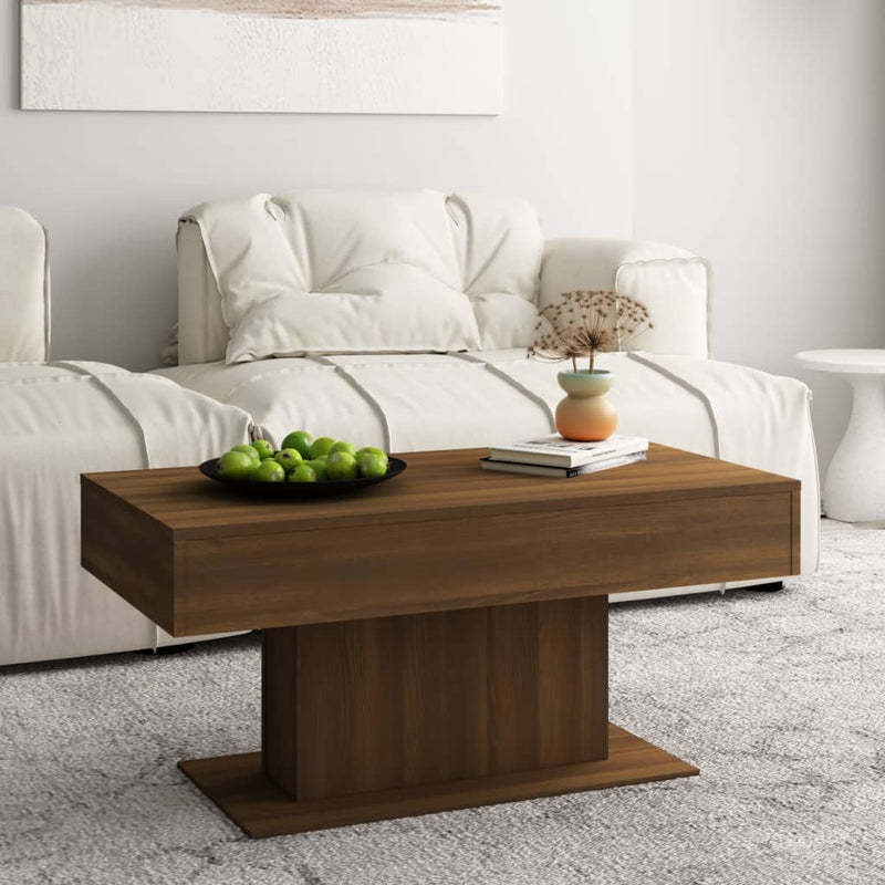 Salontafel 96x50x45 cm bewerkt hout bruineikenkleurig MeubelReus