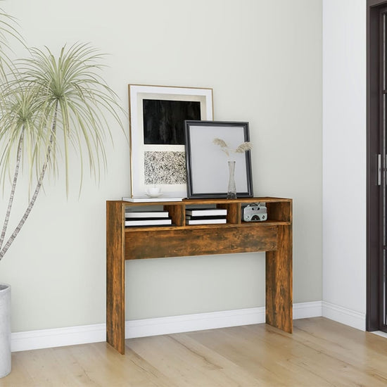 Wandtafel 105x30x80 cm bewerkt hout gerookt eikenkleurig MeubelReus