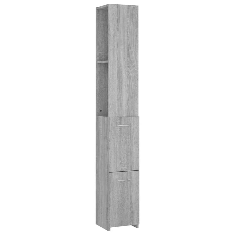 Badkamerkast 25x26,5x170cm bewerkt hout grijs sonoma eikenkleur MeubelReus