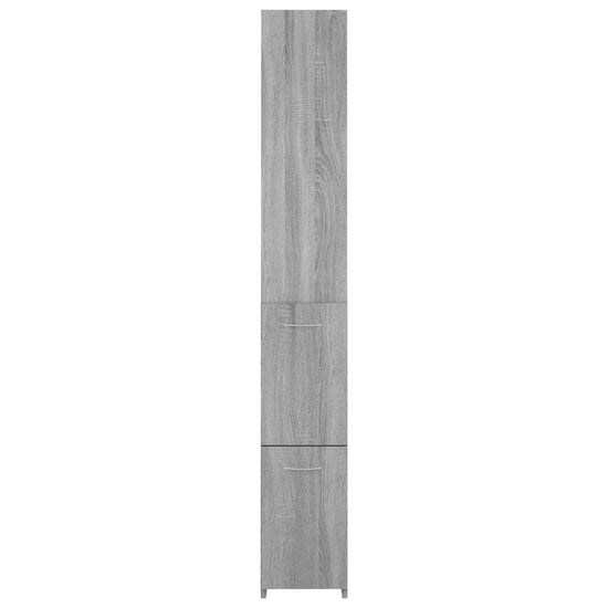 Badkamerkast 25x26,5x170cm bewerkt hout grijs sonoma eikenkleur MeubelReus