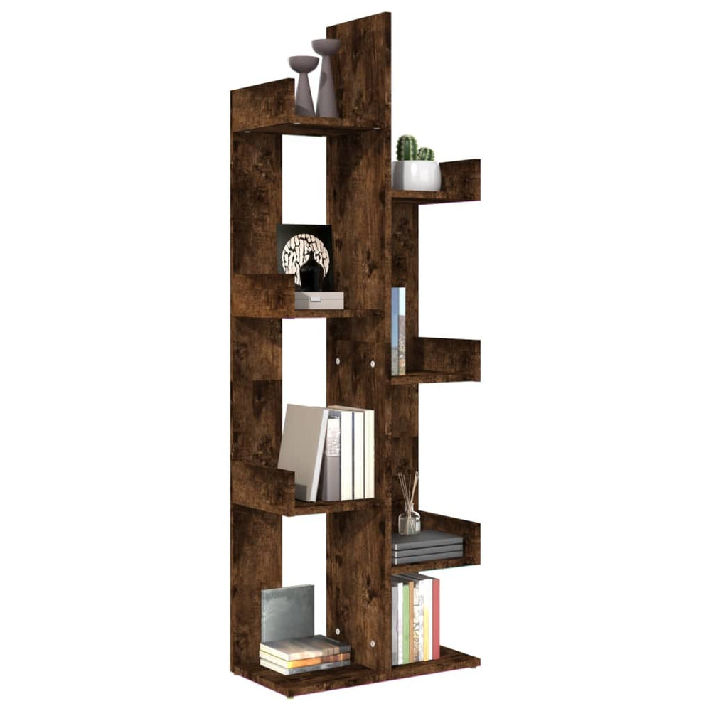 Boekenkast 48x25,5x140 cm bewerkt hout gerookt eikenkleurig MeubelReus