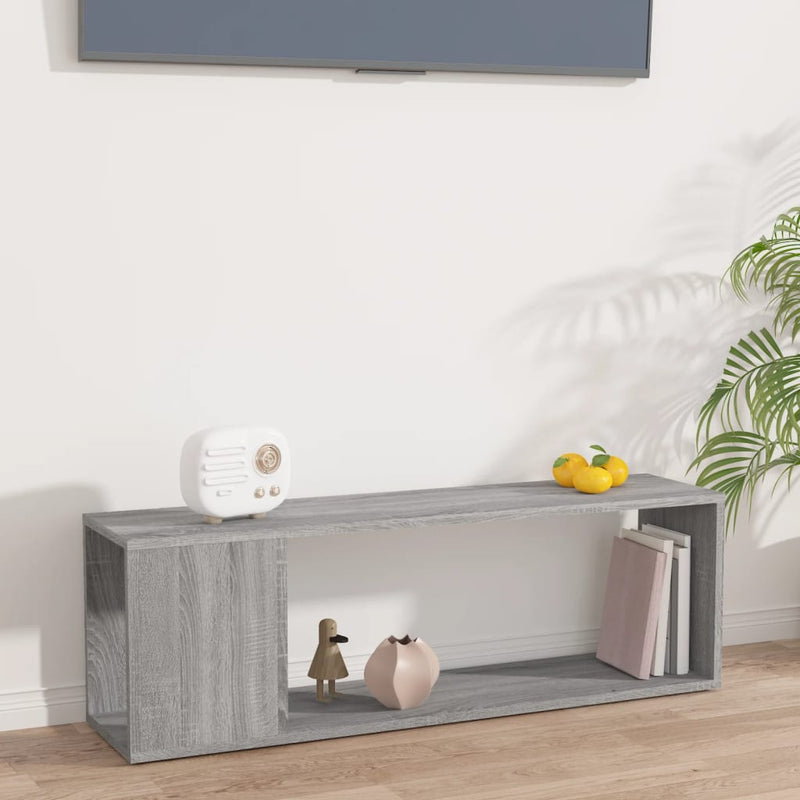Tv-meubel 100x24x32 cm bewerkt hout grijs sonoma eikenkleurig MeubelReus