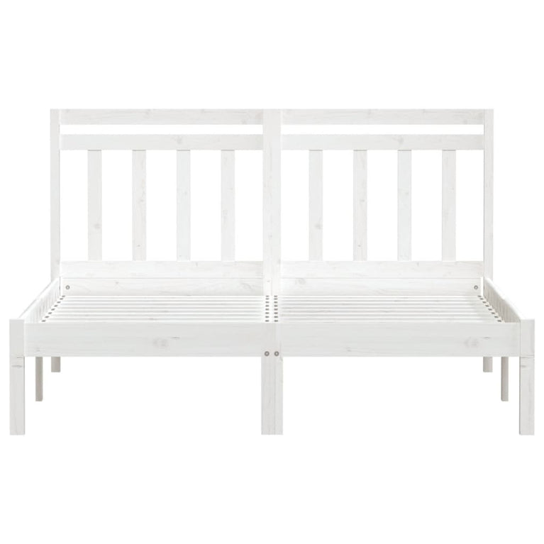 Bedframe massief hout wit 120x190 cm 4FT small double