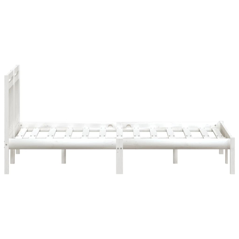 Bedframe massief grenenhout wit 120x200 cm